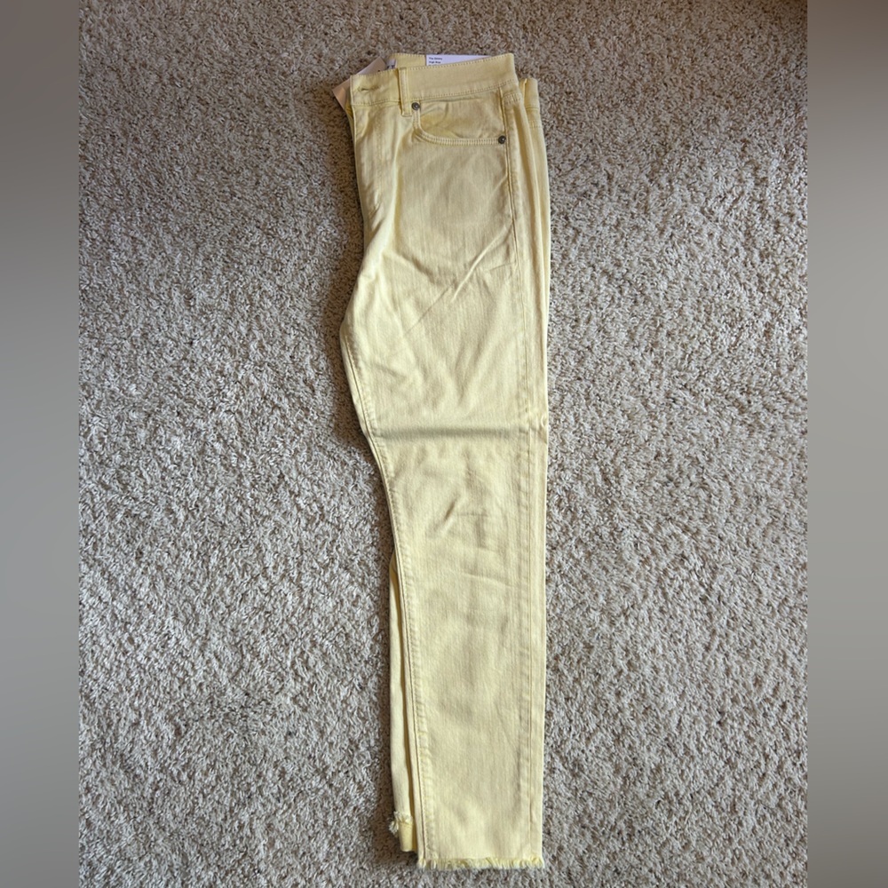 Yellow Loft Fringe High Rise Skinny Jean Pants - Size 28 (6)